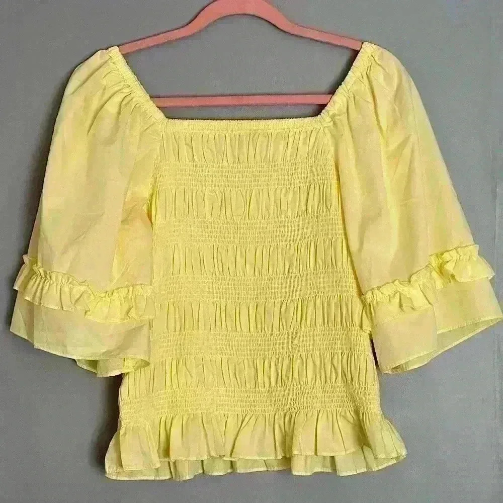 Cato Women Cropped Smocked Top (P16)
